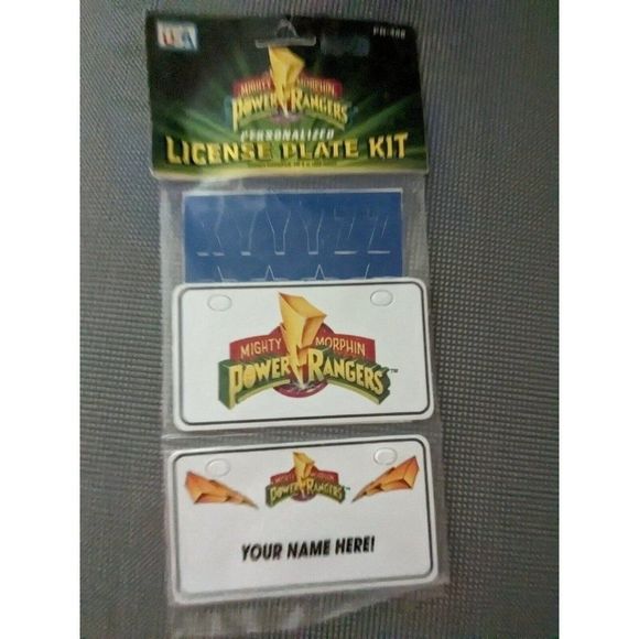 MIGHTY MORPHIN POWER RANGERS PERSONALIZED LICENSE PLATE KIT - NEW - Picture 4 of 4